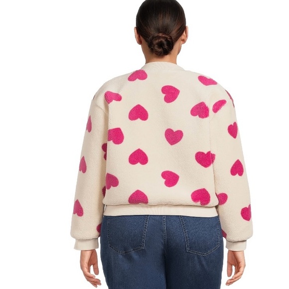 Woman’s Heart Pattern Fleece Jacket - Picture 6 of 11